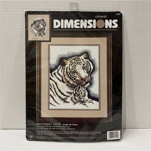 Tiger Cub Maternal Love Crewel Needlework Kit Dimensions Clancy Wool 1500